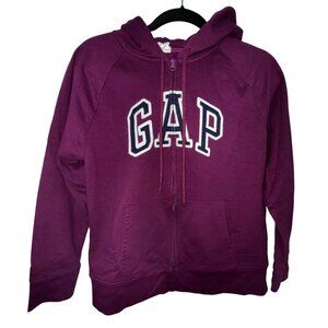Gap Womens Purple Hoodie Full-Zip Sweatshirt Hoodie Size Large Retro Casual Cute
